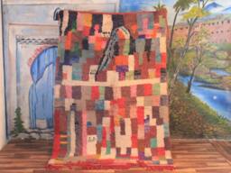 Moroccan Multi-Colors Rug, Beni Ourain Orange Wool Berber Custom Handmade Rug - thumbnail 1