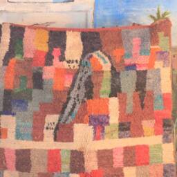 Moroccan Multi-Colors Rug, Beni Ourain Orange Wool Berber Custom Handmade Rug - thumbnail 2
