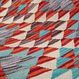 Small Runner Rug, Handmade Artisan Afghan Turkish Scandinavian Navajo Bohemian Wool Flatweave Multicolour Kilim Rug 153x62 cm - thumbnail 2