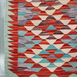 Small Runner Rug, Handmade Artisan Afghan Turkish Scandinavian Navajo Bohemian Wool Flatweave Multicolour Kilim Rug 153x62 cm - thumbnail 4