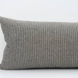 Max -- 14x36 Grey Stripe Pillow Cover Gray Neutral Farmhouse Masculine - thumbnail 2