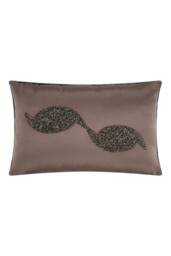 Gray Satin Rhinestone Pillow Cover, Shiny Decorative Cushion, Glam Luxury Throw For Modern Home Decor - thumbnail 1