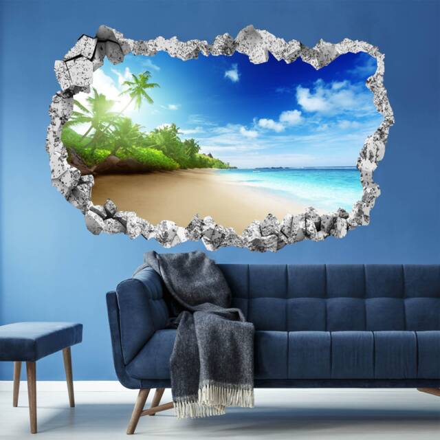 Tropical Beach Palm Tree Wall Decal Sticker Mural Poster Print Art Home Office Decor Ka9 - image 1