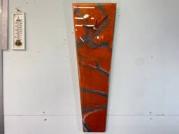 Long Copper Turquoise & White Abstract Resin Wall Clock, Modern Home Decor, Kitchen Clock