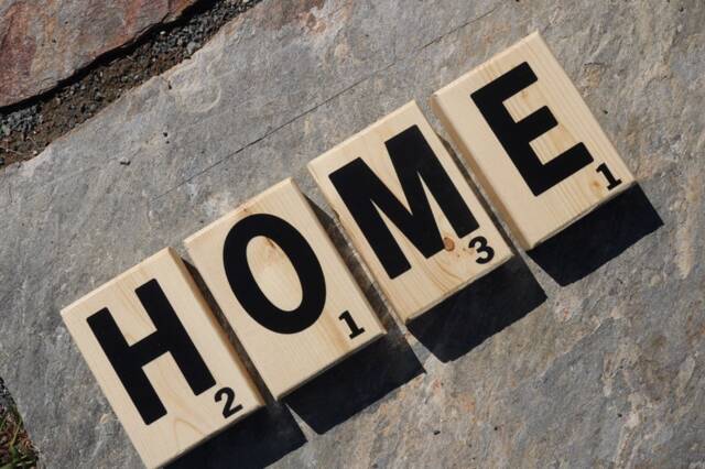 Scrabble Letters Large Tiles Wooden Block Wall Art Gift For Mom Wood - image 1