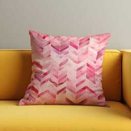 Pink Chevron Cushion Cover, Watercolor Zigzag Throw Pillow Modern Chic Living Room & Bedroom Decoration, Custom Made Covers - thumbnail 4