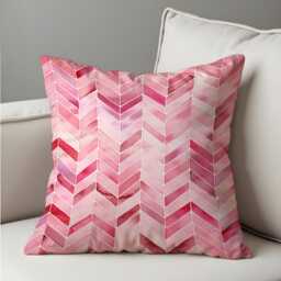 Pink Chevron Cushion Cover, Watercolor Zigzag Throw Pillow Modern Chic Living Room & Bedroom Decoration, Custom Made Covers - thumbnail 2