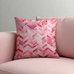 Pink Chevron Cushion Cover, Watercolor Zigzag Throw Pillow Modern Chic Living Room & Bedroom Decoration, Custom Made Covers - thumbnail 1