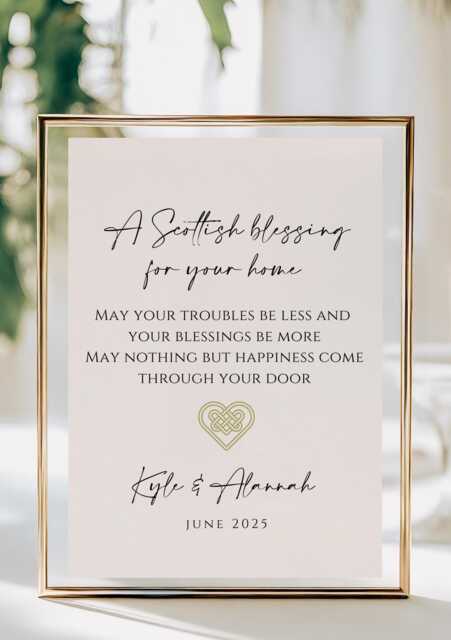 Personalised Scottish Blessing For Your Home- Blessing New Family Couple Blessing- A5 Print Home Prints - image 1