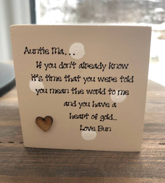Shabby Personalised Chic Aunty Auntie Aunt Great Wooden Candle Gift Any Name You Would Like