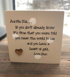Shabby Personalised Chic Aunty Auntie Aunt Great Wooden Candle Gift Any Name You Would Like