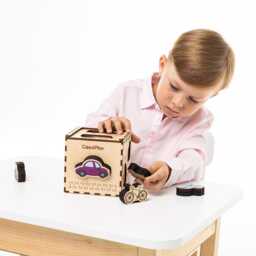 Montessori Wooden Shape Sorter Toy Car Puzzle Educational Activity Gift Box - Goodplay - thumbnail 4