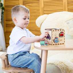 Montessori Wooden Shape Sorter Toy Car Puzzle Educational Activity Gift Box - Goodplay - thumbnail 1