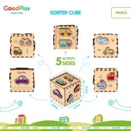 Montessori Wooden Shape Sorter Toy Car Puzzle Educational Activity Gift Box - Goodplay - thumbnail 2