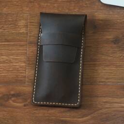 Crazy Horse Leather Pen Case Personalized Sleeve Cover - thumbnail 3