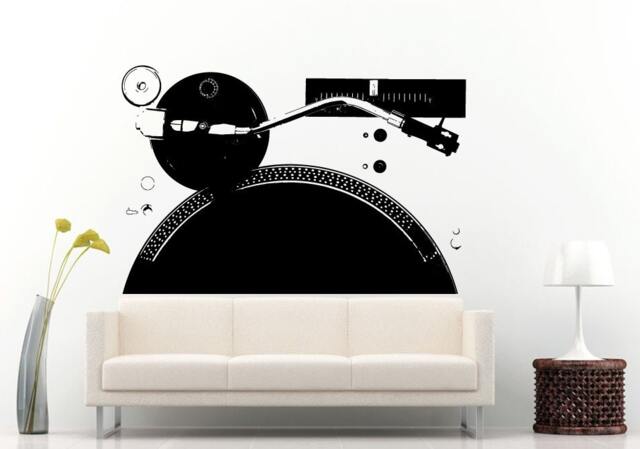 Turntable Vinyl Disc Jockey Wall Decal Sticker Music L1199 - image 1