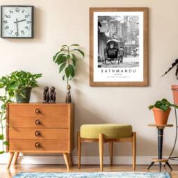 Kathmandu Street Print Minimalist Nepal Travel Art - thumbnail 3