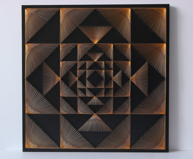 string Art - Dive Into The Depths Sacred Forms Geometry 3Dart Wall Spiritual Gift Yoga Design Decor Medetation - image 1