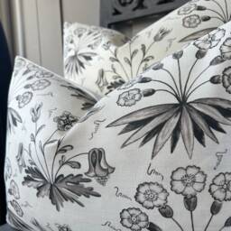 William Morris Primrose & Columbine Luxury Designer Grey White Fabric Cushion Pillow Cover - thumbnail 3
