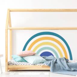 Mural Rainbow Wall Decal Boho Kids Room Decor, Plastic-Free - thumbnail 3