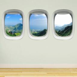 Vwaq Tropical Window Decals - Nature Vinyl Wall Art Mural Decor, Airplane Sticker - Ppw43
