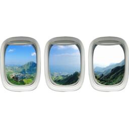 Vwaq Tropical Window Decals - Nature Vinyl Wall Art Mural Decor, Airplane Sticker - Ppw43 - thumbnail 2