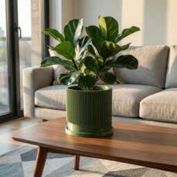 Bubble Ribbed Plant Pot With Drainage & Saucer, 3D Printed Planter Unique Modern Design, Wave For Plants, Gift Ideas - thumbnail 3