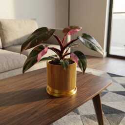 Bubble Ribbed Plant Pot With Drainage & Saucer, 3D Printed Planter Unique Modern Design, Wave For Plants, Gift Ideas - thumbnail 2