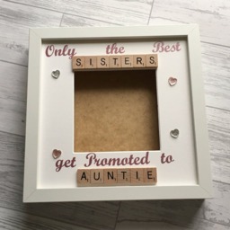 Sister To Auntie Scrabble Art Photo Frame, Personalised Aunt Gift - thumbnail 3