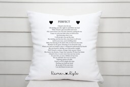 Personalised Song Lyrics Cushion Love Wedding Anniversary Gift For Him Her Valentines Birthday , Gift Men Living Room - thumbnail 1