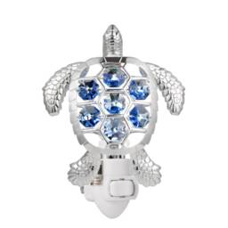 24K Gold Plated Sea Turtle Handcrafted Luxury Night Light Decorated Swarovski Crystals Bedroom Bathroom Kids Room Kitchen Gift Premium Decor - thumbnail 2