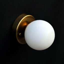 Mid Century Modern Globe Wall Sconce 1950S Brass Light Aged Lamp Minimalist Hardwired Bathroom Bedroom Lighting Home Decor - thumbnail 3