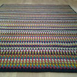 Handmade Wool Rug Colorful Area Rug, Modern Design - thumbnail 2