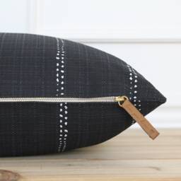 Black Stripe Outdoor Pillow Cover - Patio Throw Cushion Covers Cammie - thumbnail 2