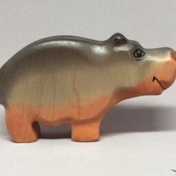 Toy Hippo Baby Wood Grey Colour Size10, 5 X 6, 0 2, 5 cm - Bxhxs Approx. 41, 5 Gr - thumbnail 2