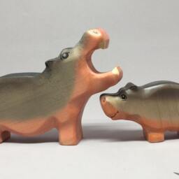 Toy Hippo Baby Wood Grey Colour Size10, 5 X 6, 0 2, 5 cm - Bxhxs Approx. 41, 5 Gr - thumbnail 4