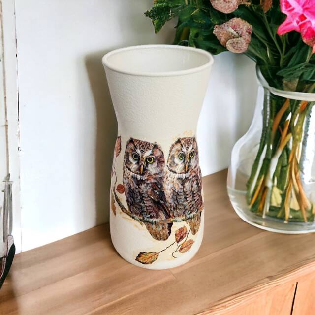 Brown Owl Vase, Autumn Themed Gifts, Decor, Decorations - image 1