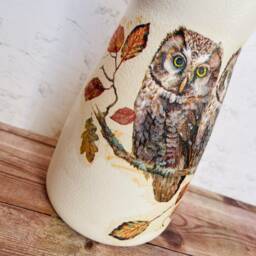 Brown Owl Vase, Autumn Themed Gifts, Decor, Decorations - thumbnail 3