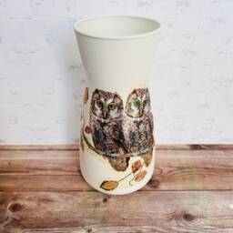 Brown Owl Vase, Autumn Themed Gifts, Decor, Decorations - thumbnail 2