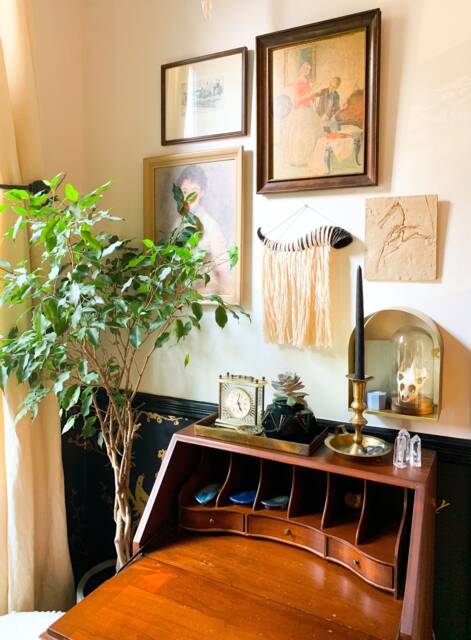 Springbok Horn Macrame Wall Hanging Eclectic Boho Decor - image 1