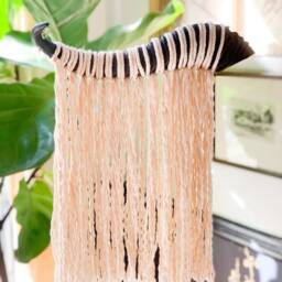 Springbok Horn Macrame Wall Hanging Eclectic Boho Decor - thumbnail 2