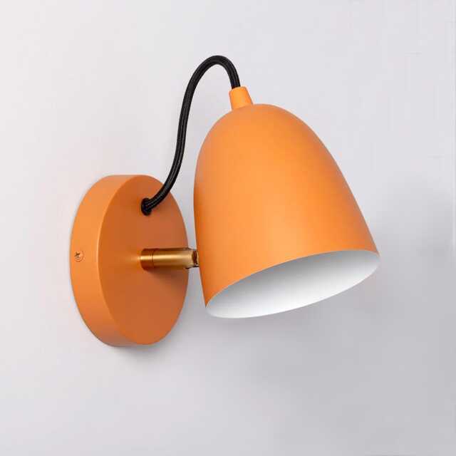 Lora - Modern Bedside Orange Wall Lamp Scandinavian Sconce For Reading Retro Light Fixture - image 1