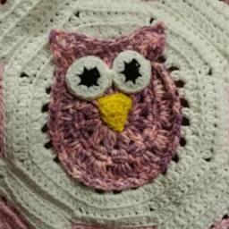 Baby Girl Owl Blanket - Crocheted Afghan - thumbnail 4