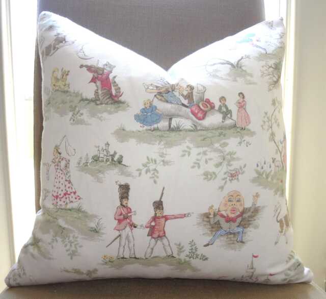 Covington Over The Moon Toile Nursery Print Pillow Cover Baby Boy Girl Decorative - image 1