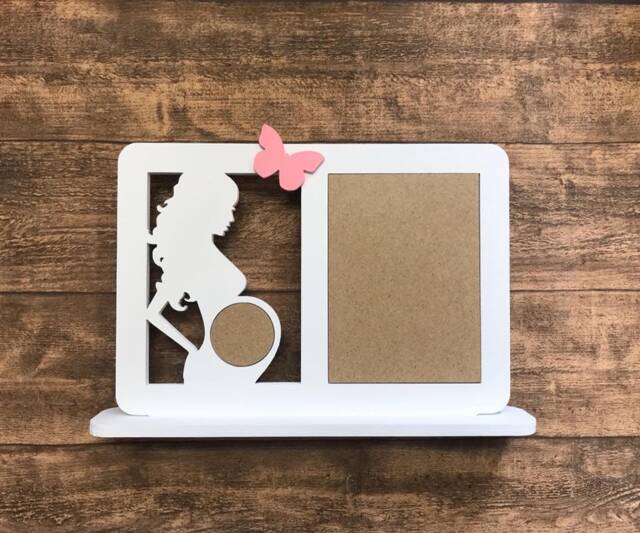 Photo Frame For Ultrasound Picture Made Of Wood, Butterfly Or Star Motif - image 1