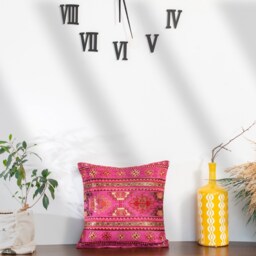 Hot Pink Turkish Kilim Pillow Cover, Fuchsia Boho Chenille Cushion, Tribal Medallion Throw Case, Colorful Decor 18x18 20x20 - thumbnail 2