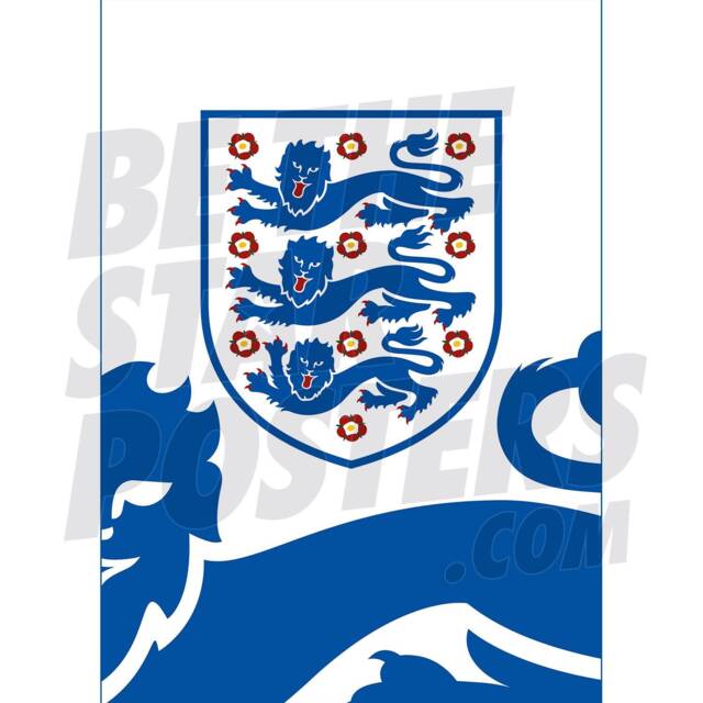 England Men's Football Team Crest Poster Officially Licensed Product A1