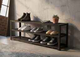 Industrial Shoe Rack Storage Organiser Hallway Entryway Shelf Stand Home Unit Handmade Steel