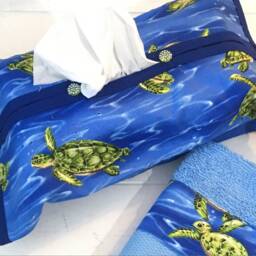 Gift Set Towel - Turtle Bath Towel Decor Bathroom Hand Tissue Box Cover - thumbnail 2