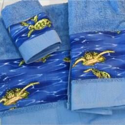 Gift Set Towel - Turtle Bath Towel Decor Bathroom Hand Tissue Box Cover - thumbnail 4